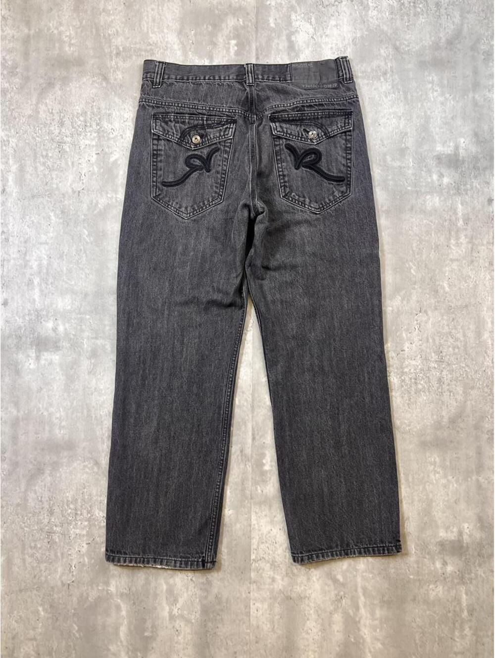 Y2K Faded Black Rocawear Baggy Jeans Embroidered Logo
